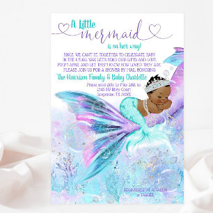 African Mermaid Mail Baby shower Kaart