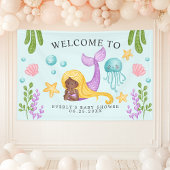 African Mermaid Ocean Baby shower Welcome Banner