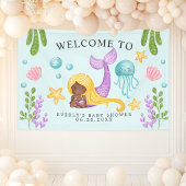 African Mermaid Ocean Baby shower Welcome Banner