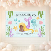 African Mermaid Ocean Baby shower Welcome Banner