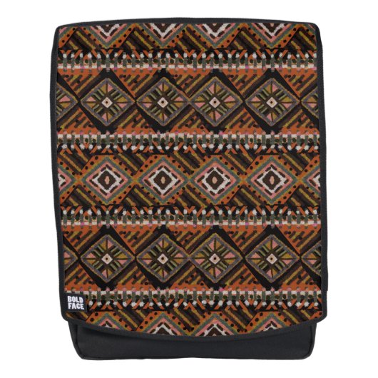 African Mud Cloth Geïnspireerd Boho Rugtassen (Voorkant)