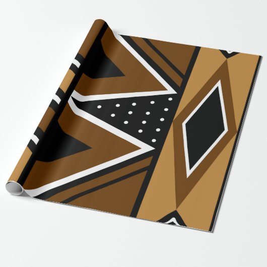 African Mud Cloth Gift Wrap Cadeaupapier (Uitgerold)