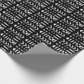 African Mud Cloth MC3 White op zwart Cadeaupapier (Hoek)