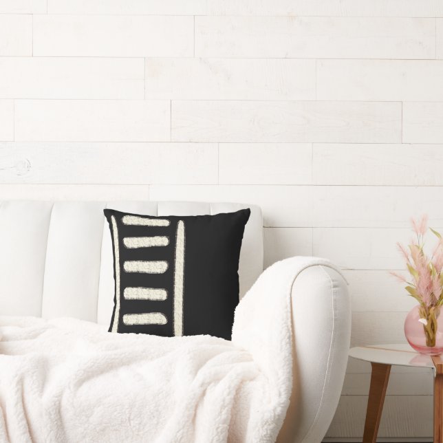 African Mud Cloth Motif Kussen (Bank)