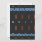 African Mudcloth Blue Black Wedding Kaart (Achterkant)