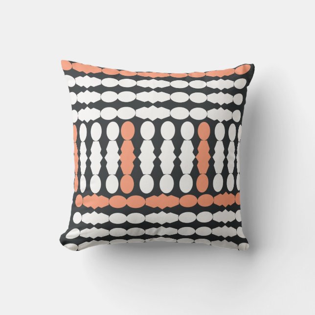 African Mudcloth Inspired Vertical Stripe Cushion Kussen (Voorkant)