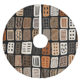 African mudcloth textile designs in a grid kerstboom rok