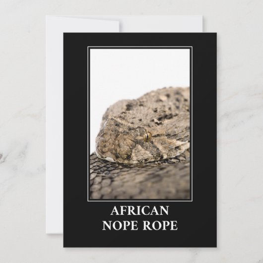 African Nope Rope - Puff adder Snake Danger Kaart (Voorkant)