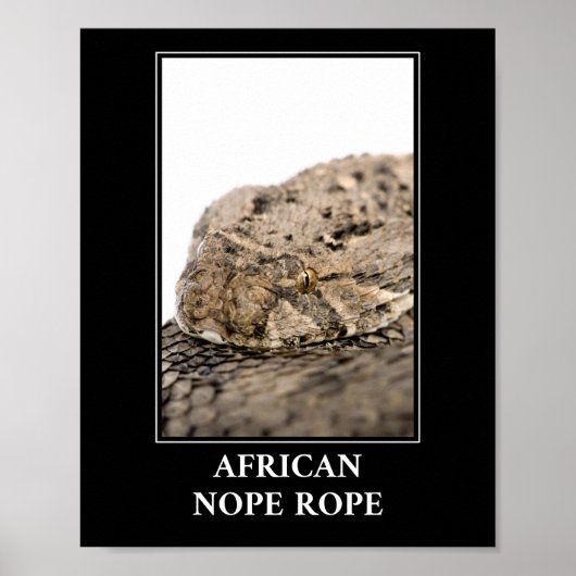 African Nope Rope - Puff adder Snake Danger Poster (Voorkant)