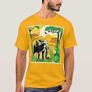 African Oerwoud Elephant Art Design T-shirt