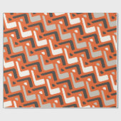 African Oranje Black Minimal Pattern Cadeaupapier (Vlak)