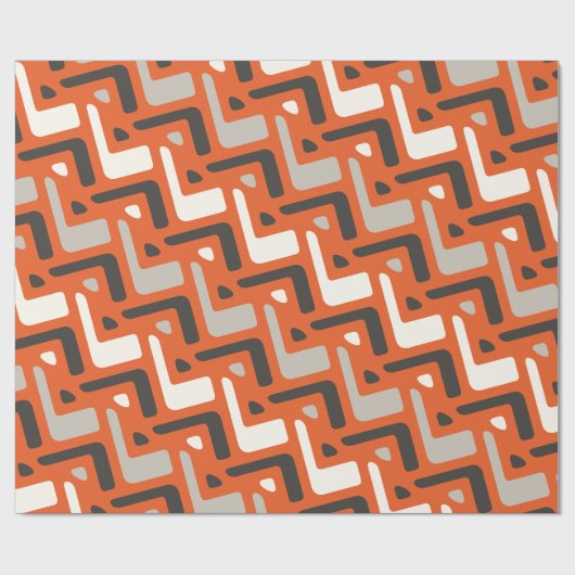 African Oranje Black Minimal Pattern Cadeaupapier (Vlak)