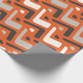 African Oranje Black Minimal Pattern Cadeaupapier (Hoek)