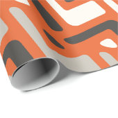 African Oranje Black Minimal Pattern Cadeaupapier (Rol Hoek)