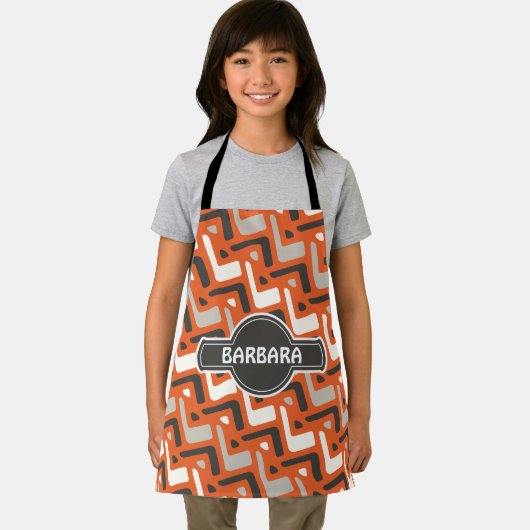 African Oranje Black Minimal Pattern Schort (Insitu)