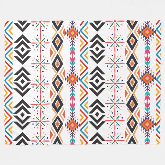 African Ornamenten Fleece Deken, groot 60" x 80" (Voorkant (Horizontaal))