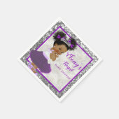 African Paarse Princess|Silver Glitter Elegant Servet (Hoek)