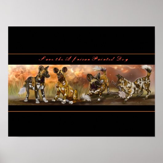 African Painted Puppies Poster (Voorkant)