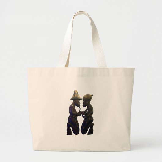African Paired Hearts: een prachtig moment Grote Tote Bag (Voorkant)