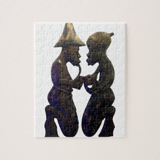 African Paired Hearts: een prachtig moment Legpuzzel (Verticaal)