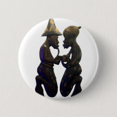 African Paired Hearts: een prachtig moment Ronde Button 5,7 Cm (Voorkant)