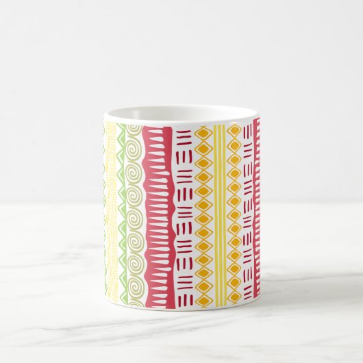 African Pattern Ceramic Coffee Mok Fruitkleuren (Center)