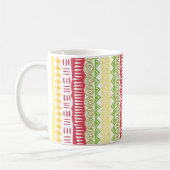 African Pattern Ceramic Coffee Mok Fruitkleuren (Links)