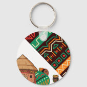 African Pattern Tote Bag | Ankara Print | Cultural Sleutelhanger (Achterkant)