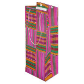African Pattern Wine Gift Bag Wijn Cadeautas (Achterkant Gekanteld)