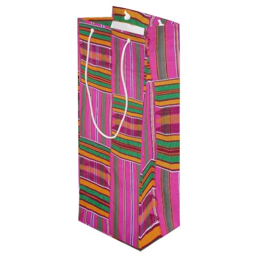 African Pattern Wine Gift Bag Wijn Cadeautas (Achterkant Gekanteld)