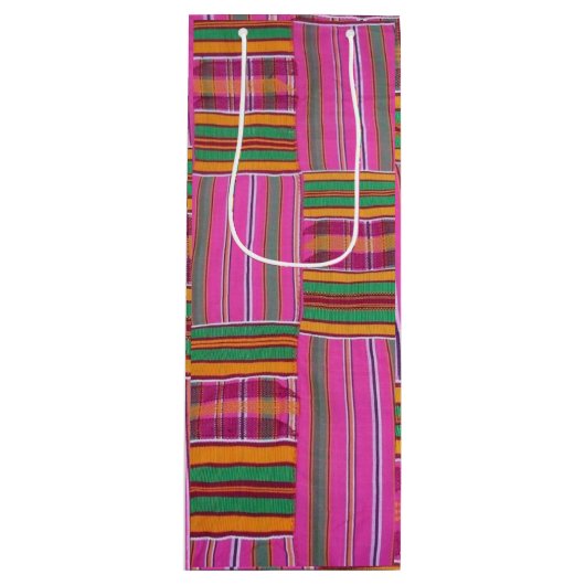 African Pattern Wine Gift Bag Wijn Cadeautas (Voorkant)