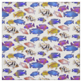 African Peacock Cichlid Fish op Transparant Stof (Swatch)