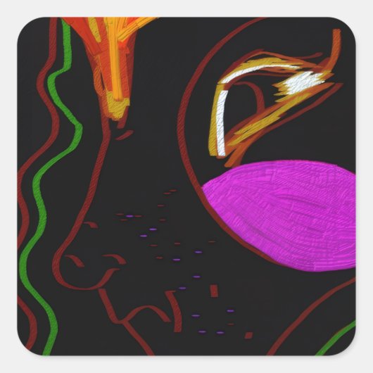 African Phoenix Rising Square Stickers (Voorkant)