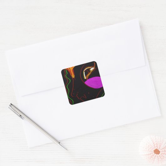 African Phoenix Rising Square Stickers (Envelop)