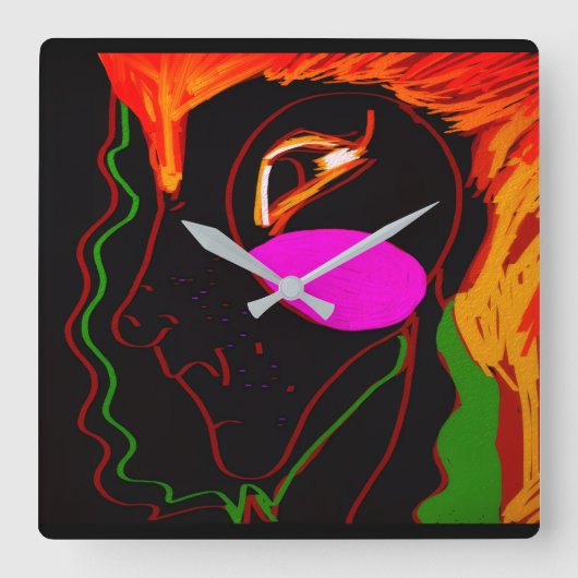 African Phoenix Rising  Vierkante Klok (Voorkant)