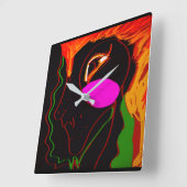 African Phoenix Rising Vierkante Klok (Hoek)