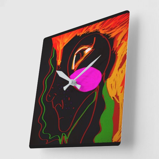 African Phoenix Rising Vierkante Klok (Hoek)