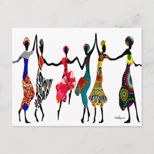 African Piedere Dance Briefkaart (Voorkant)