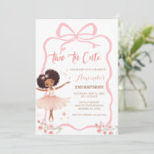 African Pink Ballerina Two Tu Schattige 2e verjaar Kaart (Staand voorkant)