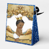 African Prince Blue|Goud Elegant Ombre Glitter Bedankdoosjes (Achterkant)