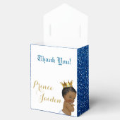 African Prince Blue|Goud Elegant Ombre Glitter Bedankdoosjes (Geopend)