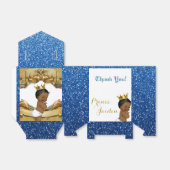 African Prince Blue|Goud Elegant Ombre Glitter Bedankdoosjes (Uitgevouwen)