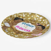 African Prince of Princess Gold Glitter Borden Papieren Bordje (Gekanteld)