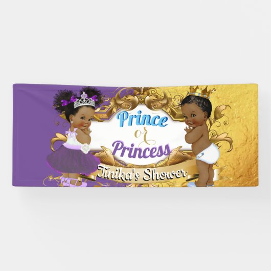 African Prince of Princess Paarse & Gold Elegant Spandoek (Horizontaal)