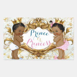 African Prince & Princess Geslacht onthullen Stick Rechthoekige Sticker