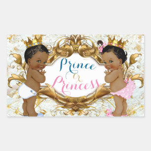 African Prince & Princess Geslacht onthullen Stick Rechthoekige Sticker