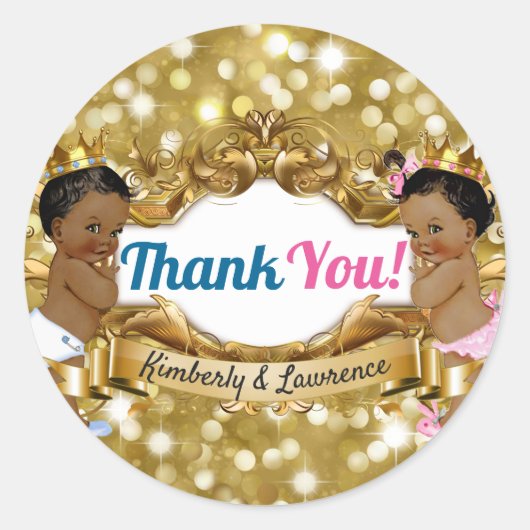 African Prince/Princess Glitter Dank u Labels (Voorkant)