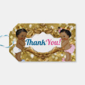 African Prince/Princess Glitter Dank u Labels Cadeaulabel (Achterkant Horizontaal)