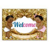 African Prince/Princess Gold Glitter Blauw|Goud Kaart (Voorkant)