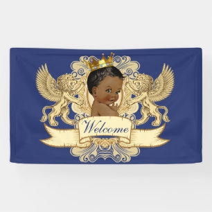 African Prince Royal Baby shower Welcome Banner